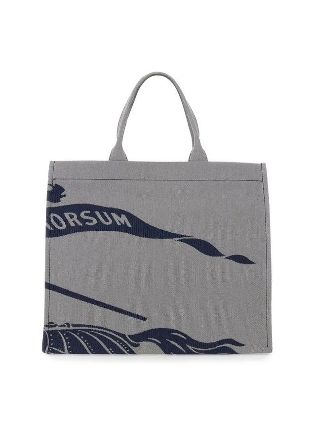 Burberry Ekd Knight Tote Bag — Gray Textile in Grey from HEWI
