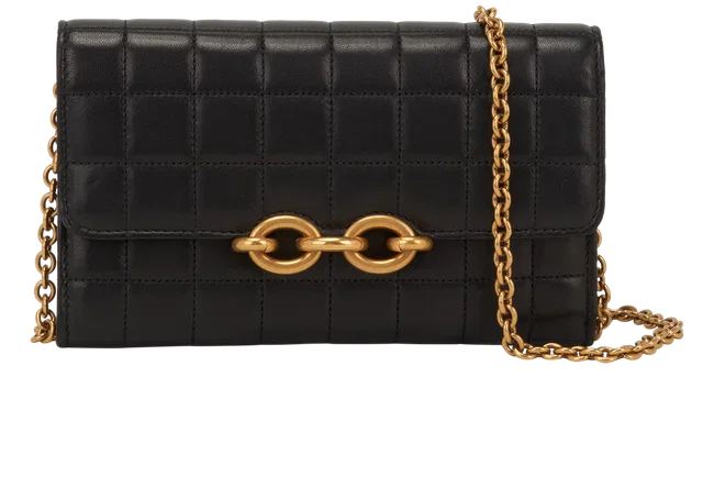 Saint Laurent Maillon Wallet On Chain in Black Leather from Designer Exchange