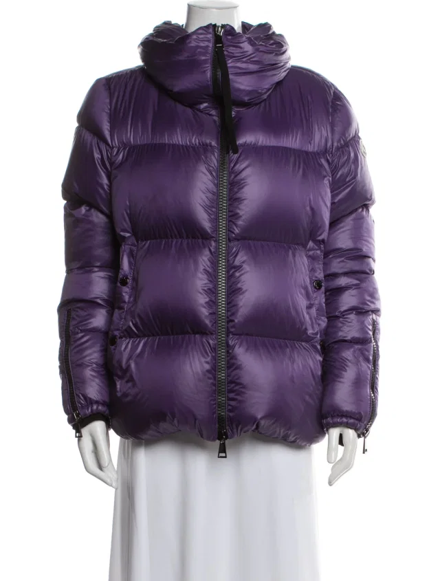 Moncler Nylon Down Jacket in purple Nylon from The RealReal