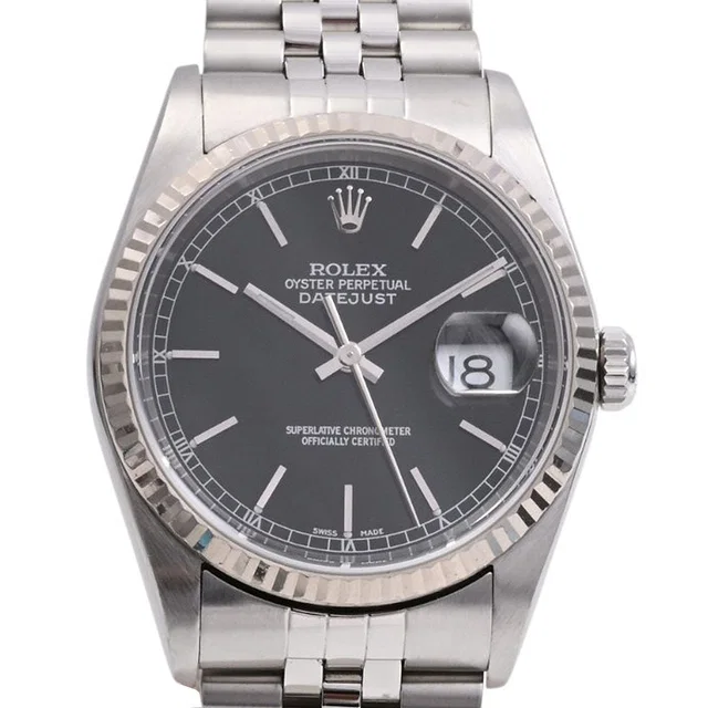 Rolex Circa 2002 Datejust 36mm 16234 Automatic Black in Black from VINTAGE QOO TOKYO
