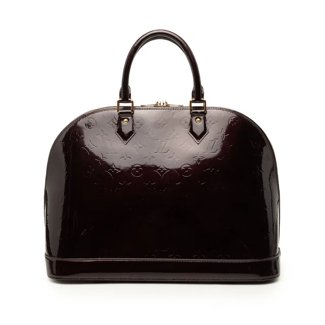 Purple Louis Vuitton Monogram Vernis Alma GM Handbag in Purple from Designer Revival