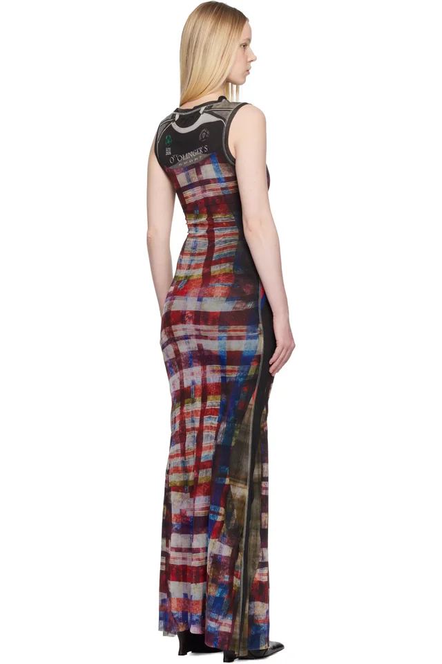 Ottolinger Red & Black Mesh Maxi Dress, photo 3 of 4 from SSENSE
