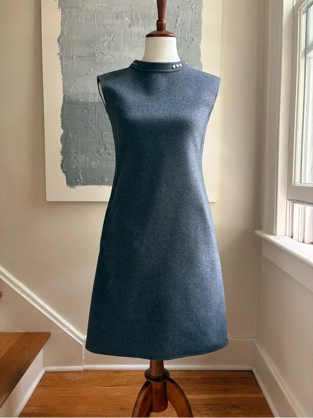 'S Maxmara Sleeveless Mock-Neck Shift Dress In Charcoal Double Face Wool Sz Xs in gray Wool from Poshmark