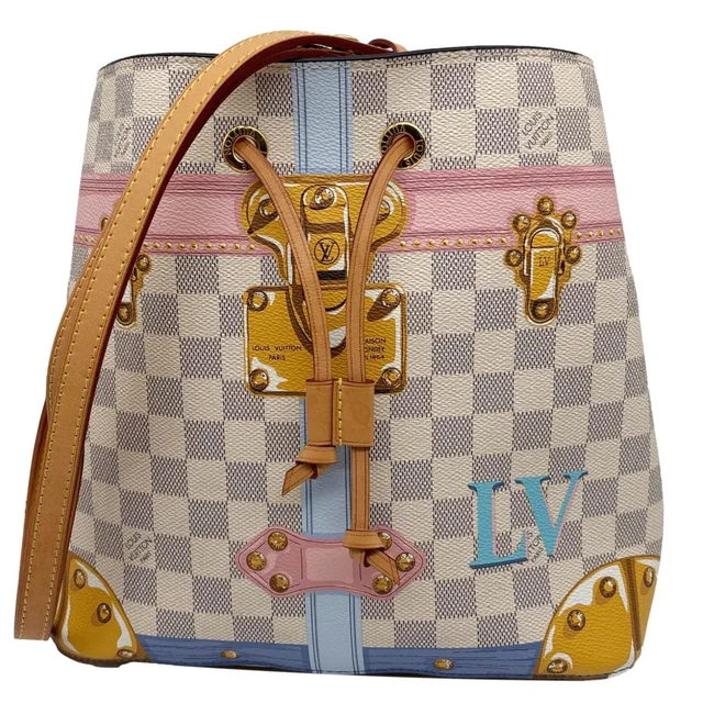 Louis Vuitton Neonoe Summer Trunks Damier Azur Crossbody Bag White in White Canvas from Dallas Designer Handbags