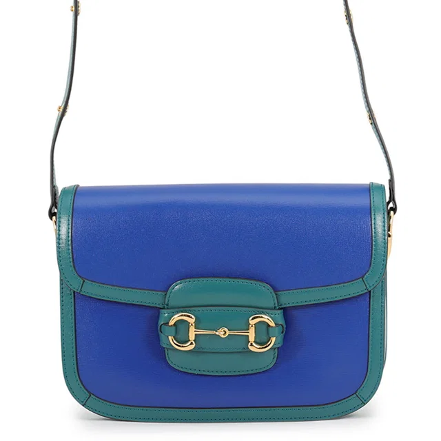 Gucci Horsebit1955 Shoulder Bag Blue/Turquoise602204 1DBAG 8381 Leather Size Small in Blue Leather from GALLERY RARE