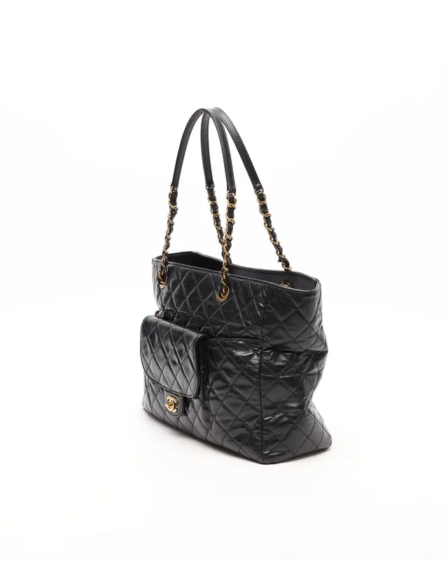 Chanel Large Glazed Front Pocket Tote Bag in Leather from A Retro Tale, photo 2 of 9