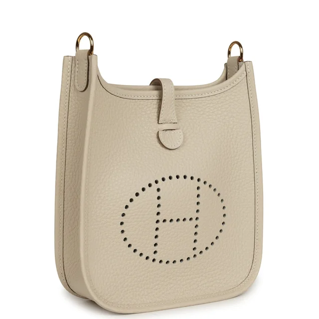 Hermès Evelyne TPM Craie Clemence Gold Hardware in White Clemence leather from Madison Avenue Couture, photo 2 of 2