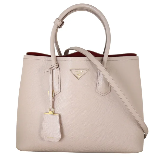 Prada Saffiano Cuir Double Bag Large in Saffiano leather from Luxe.It.Fwd