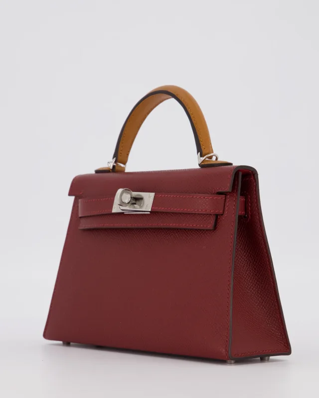 Hermès Mini Kelly II Tricolour 20 Bag in Burgundy Epsom leather from Sellier, photo 14 of 23