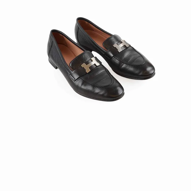 Hermès Paris Loafer Black Goatskin - Z Stamp in Black Goatskin from The Purse Affair