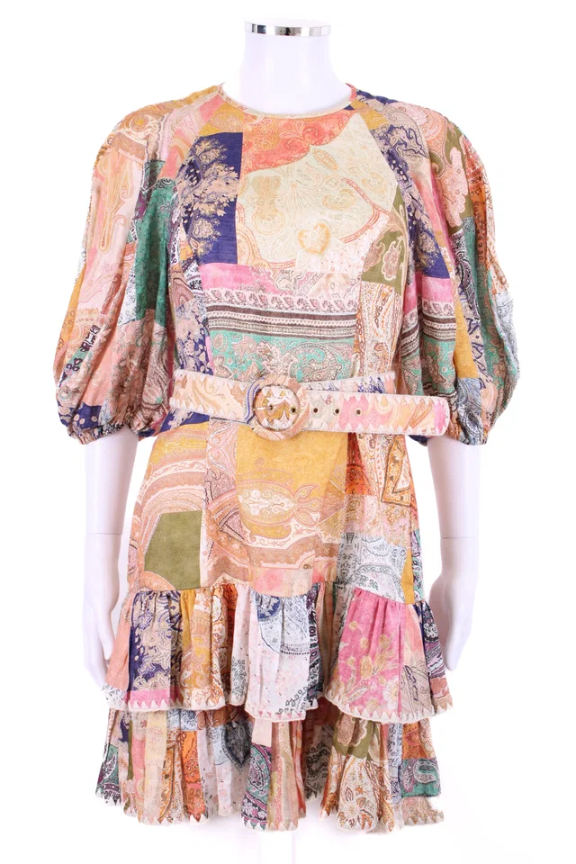 Zimmermann S/ Paisley Print Mini Dress Multi Coloured S from Luxury Promise