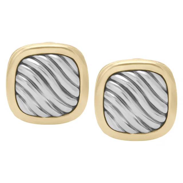 David Yurman earrings in 18k & sterling silver in Silver Yellow Gold, Sterling Silver from Gray And Sons