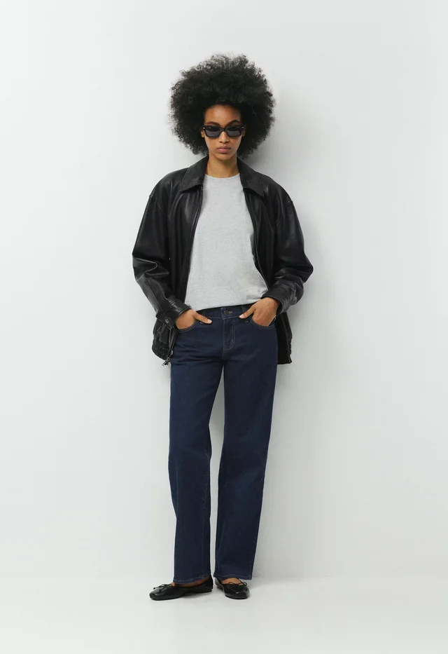 Denim Forum Salma Super Lo-Rise Straight Jean in Blue from Aritzia, photo 1 of 1