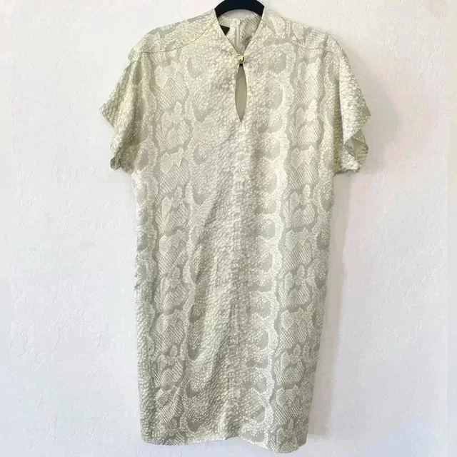 Escada Snakeskin Dress With Pockets Cream Size 34 in brown|neutral from Poshmark