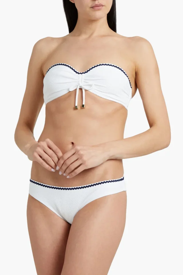 Heidi Klein Underwired Stretch-Piqué Bikini Top in White, photo 3 of 8 from THE OUTNET