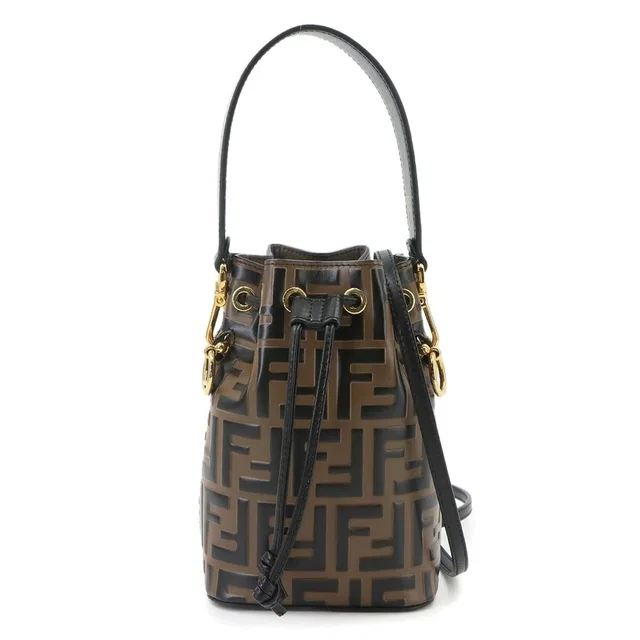 Fendi Zucca Mon Tresor 2-Way Hand/Shoulder Handbag, Leather, Brown/Black, 8bs in black Leather from Poshmark