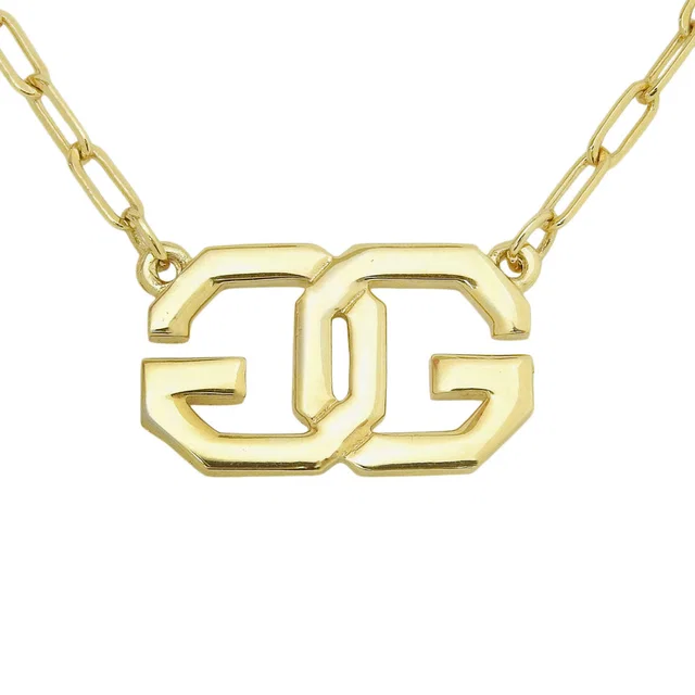 Givenchy Logo Plate Necklace Gold in Gold from VINTAGE QOO TOKYO