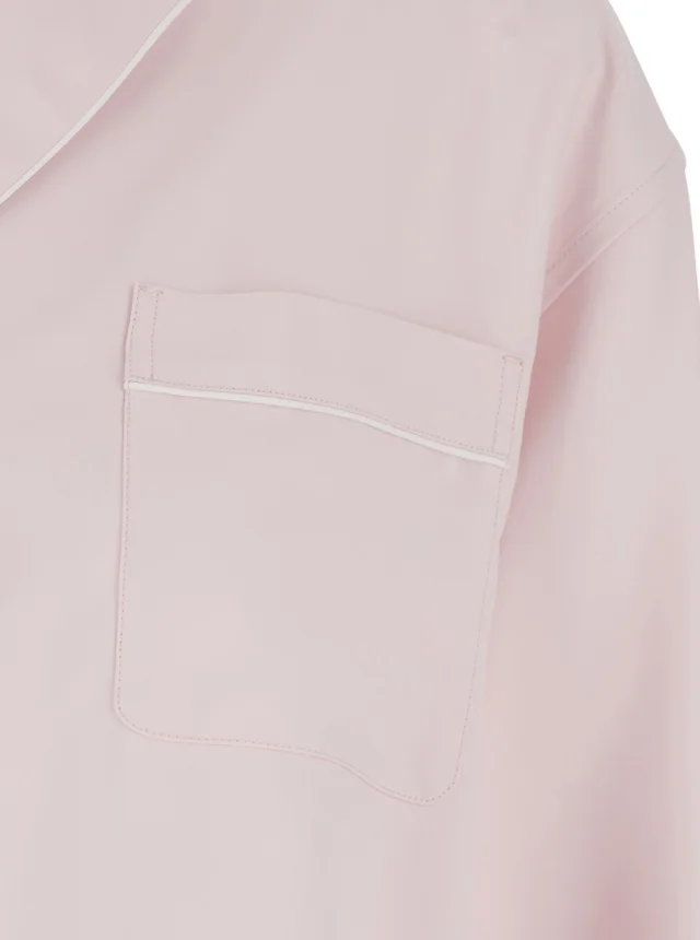 SPORTMAX 'Cocco' Pink Oversized Shirt with Notched Collar and Patch Pocket on the Front in Viscose for Women in Pink, photo 5 of 6 from Gaudenzi Boutique