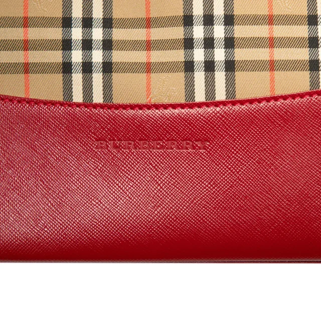 Beige Burberry Haymarket Check Canvas Tote in Beige Canvas from Designer Revival, photo 5 of 6