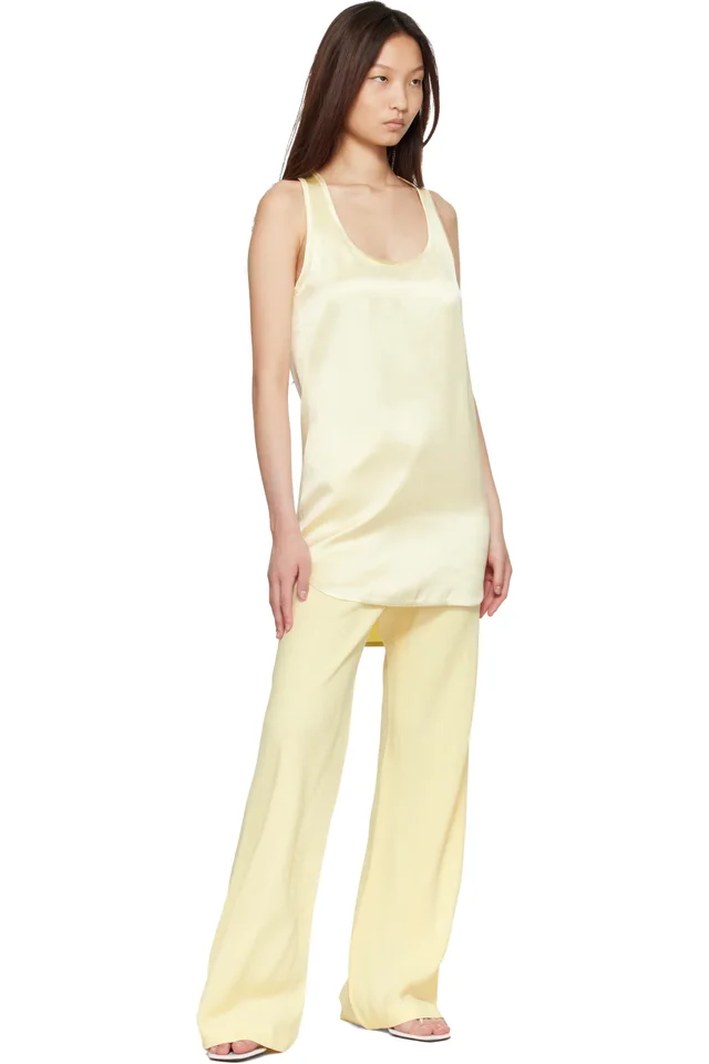 WARDROBE.NYC Beige Crepe Bias-Cut Trousers, photo 4 of 4 from SSENSE