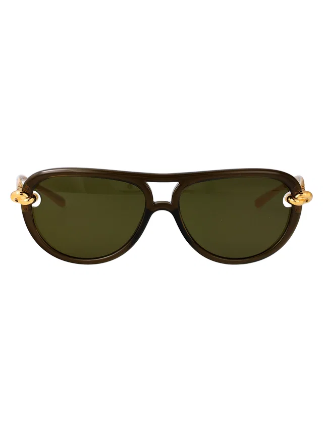 Bottega Veneta Bv1418s Sunglasses — Brown Metal in Brown from HEWI