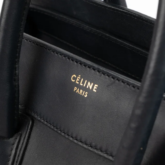 Celine Blue Leather Luggage Mini Tote Bag in Blue Leather from Labellov, photo 7 of 8