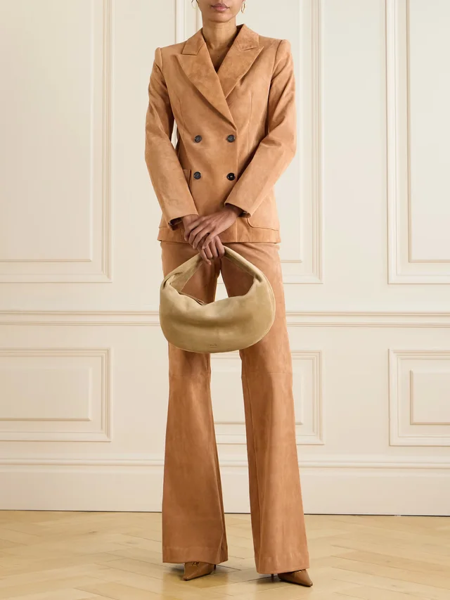 STOULS Jones double-breasted suede blazer in Beige, photo 2 of 2 from NET-A-PORTER (Canada)