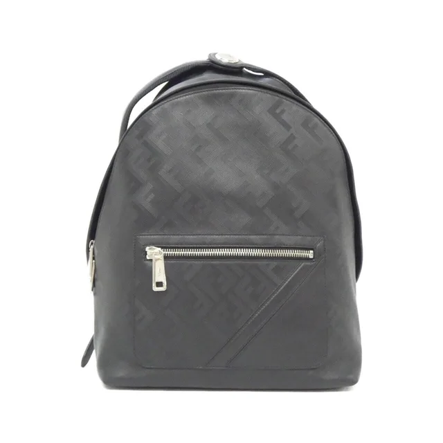 Fendi 7VZ076 APDO Backpack in F0GXN/NERO / SILVER metal fittings leather from KOMEHYO