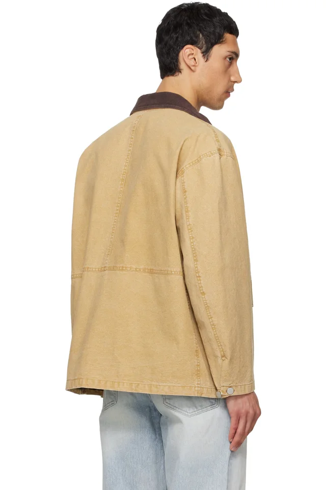 TONYWACK Beige Garment Washed Barn Jacket, photo 3 of 4 from SSENSE