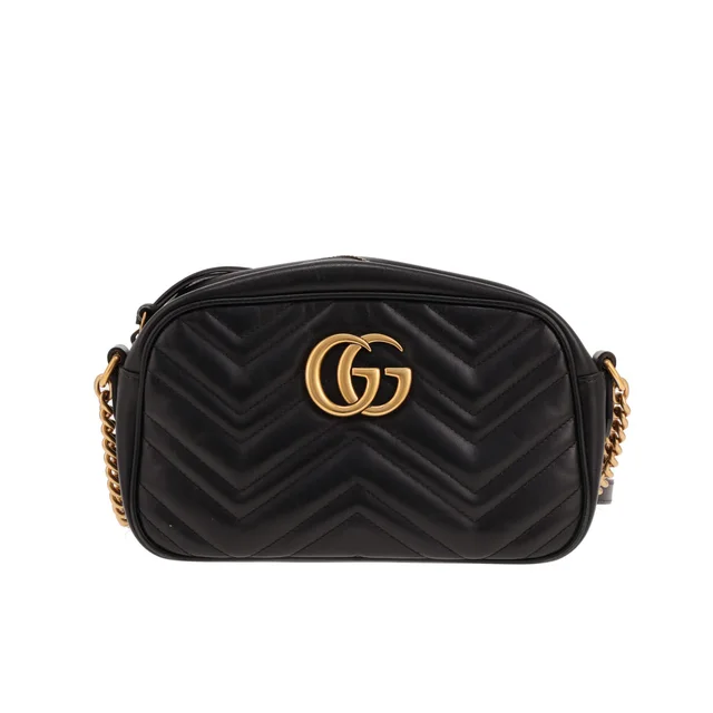 Gucci GG Marmont shoulder bag in black quilted leather in Black Leather from Collector Square, photo 2 of 3