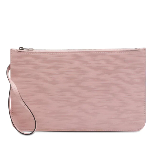 Pink Louis Vuitton Epi Neverfull Pouch in Pink Leather from Designer Revival