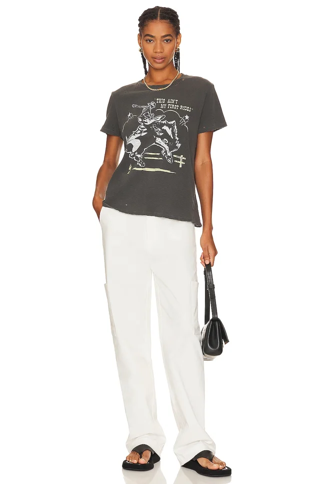 Junk Food Ain't My First Rodeo Tee in Vintage Black, photo 4 of 4 from REVOLVE (Canada)
