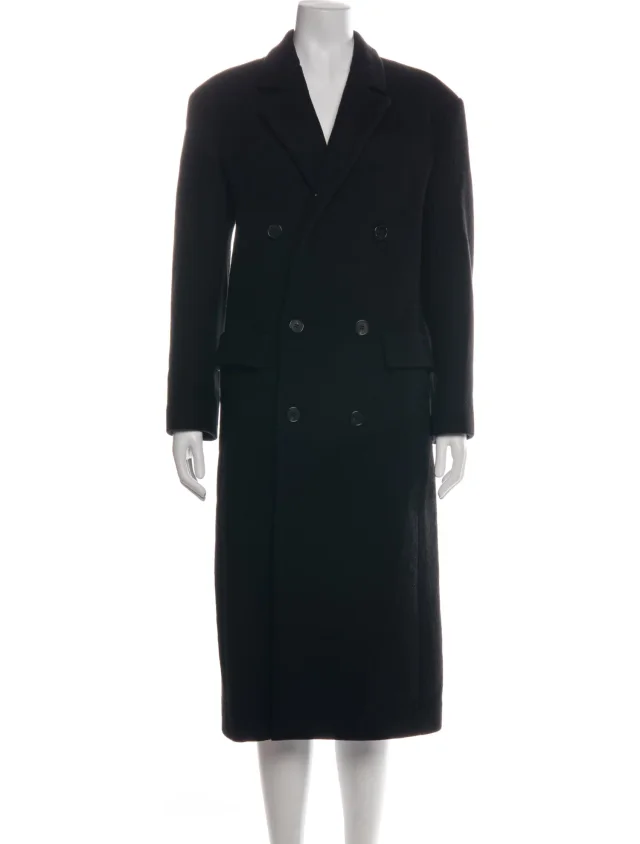 The Row Wool Coat in black Wool from The RealReal