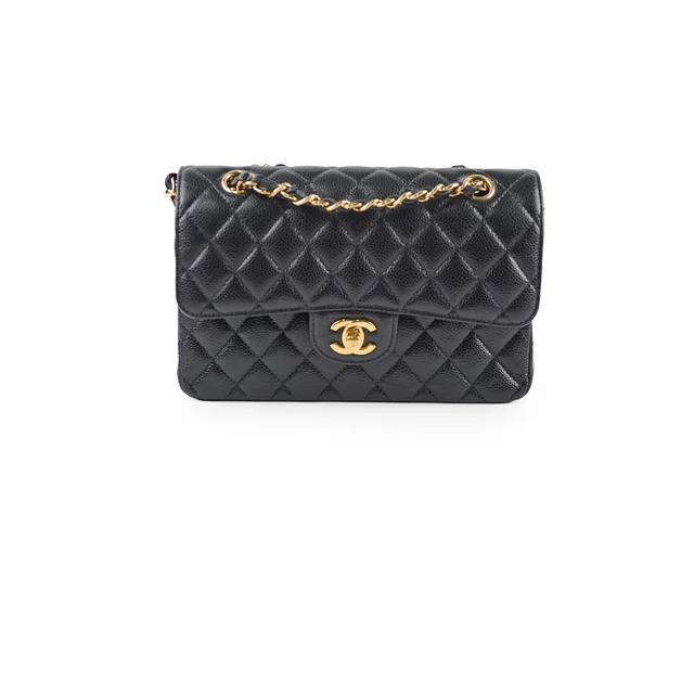 Chanel Small Classic Flap Caviar Black (Microchipped) in Black Caviar leather from The Purse Affair