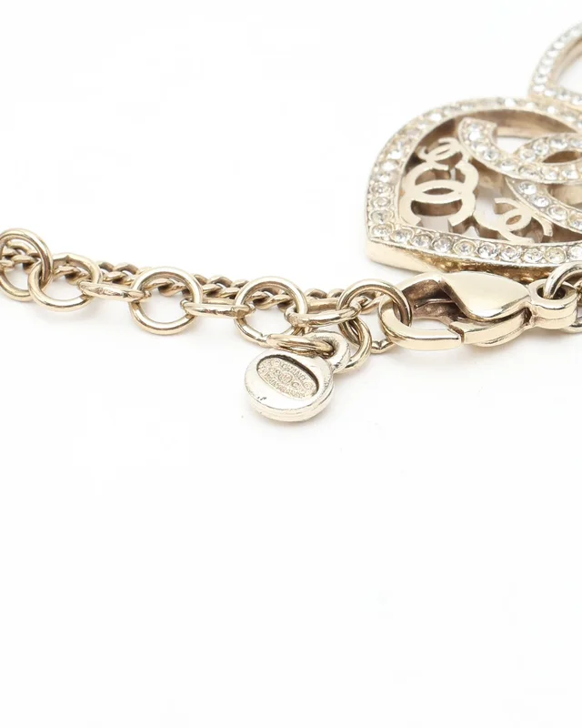 Chanel Coco Mark Heart Rhinestone Necklace in Silk from A Retro Tale, photo 4 of 4