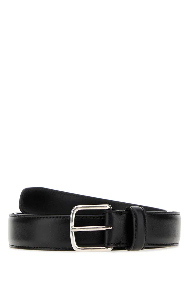 The Row Belt — Black in Black Calfskin from HEWI