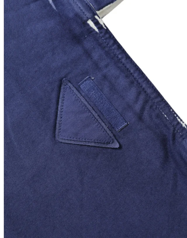 Prada Blue Jersey Fabric Logo Shoulder Shopping Tote Shopping Bag in Blue from HEWI, photo 2 of 5
