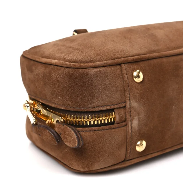 Miu Miu Padded Regular Arcadie Top Handle Bag Cacao in Suede from FASHIONPHILE, photo 8 of 9