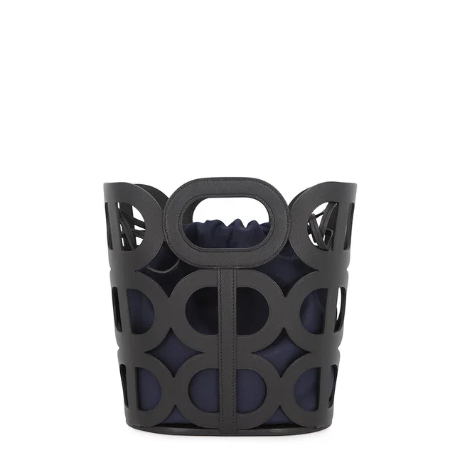 Hermès Chaine d'Ancre Handbag Black/ Navy Veau Madame Silk in Black Calfskin from GALLERY RARE