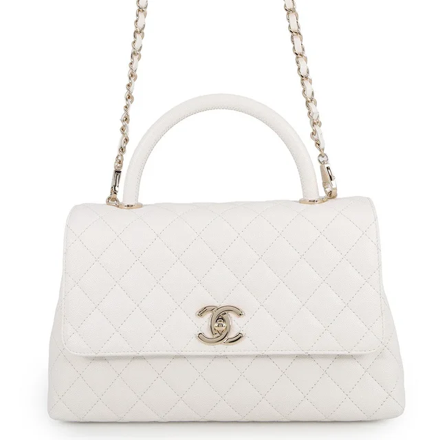 Chanel Matelasse Coco Handle 2WAYHandbag WhiteA92991 Caviar Leather Size 29 in Caviar leather from GALLERY RARE