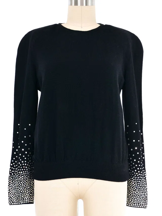 Valentino Garavani Crystal Sleeve Sweater in Cashmere from Arcade Vintage