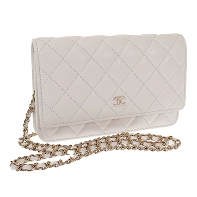 White Chanel Classic Caviar Wallet On Chain Crossbody Bag in White Caviar leather from Designer Revival