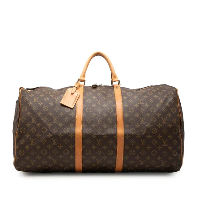 Brown Louis Vuitton Monogram Keepall 60 Travel Bag in Brown Coated canvas from Designer Revival