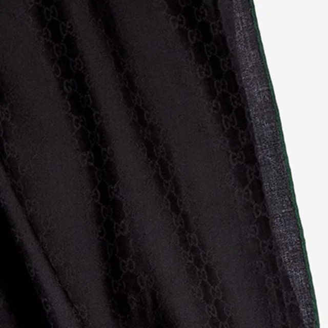 Gucci Gg Jacquard Wool And Silk Scarf — Black Scarfs in Black Silk from HEWI