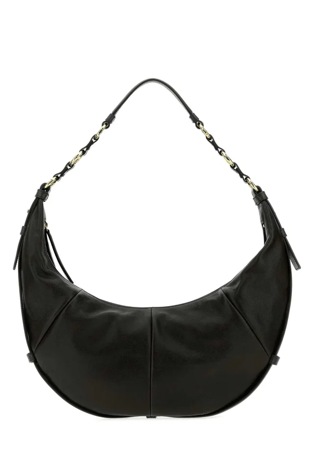Saint Laurent Saharienne Shoulder Bag — Black in Black Lambskin from HEWI