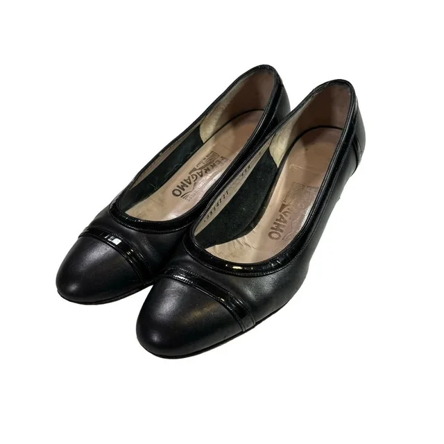 Ferragamo Low Heel Pumps Size 6 C Black Fabula Leather in black Leather from Poshmark