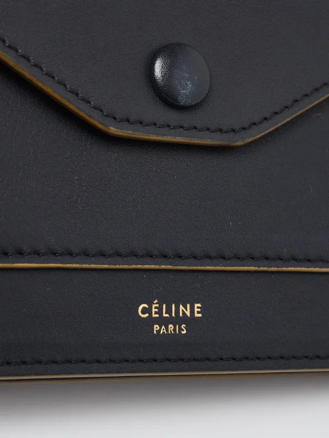 Celine Dark Blue Leather Envelope Pocket Wallet in Blue Leather from Yoogis, photo 3 of 8