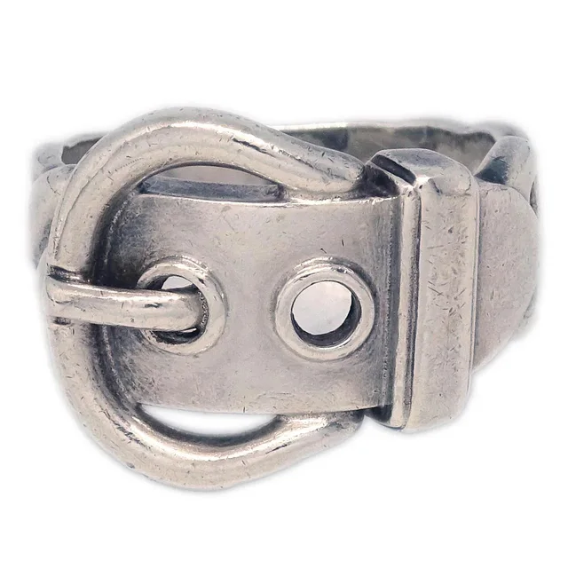 Hermès 1980s Boucle Sellier Ring Silver #53 in Silver from AMORE Vintage Tokyo