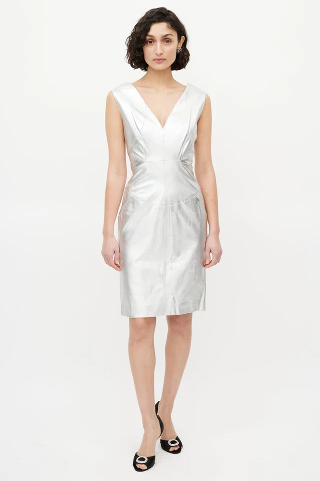 Chanel FW 1999 Leather Sheath Dress in Leather from VSP Consignment