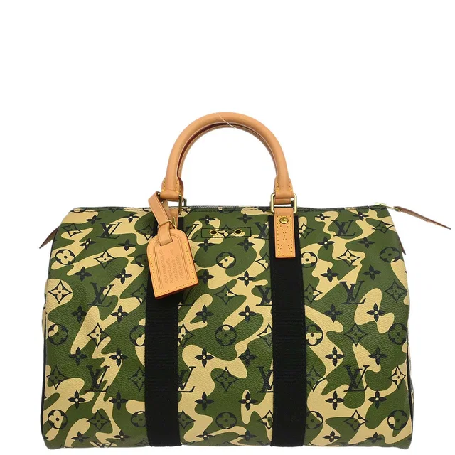 Louis Vuitton Green Monogramouflage Speedy 35 Handbag M95773 in Green Canvas from AMORE Vintage Tokyo